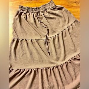 Women’s Brown Tiered Maxi Skirt